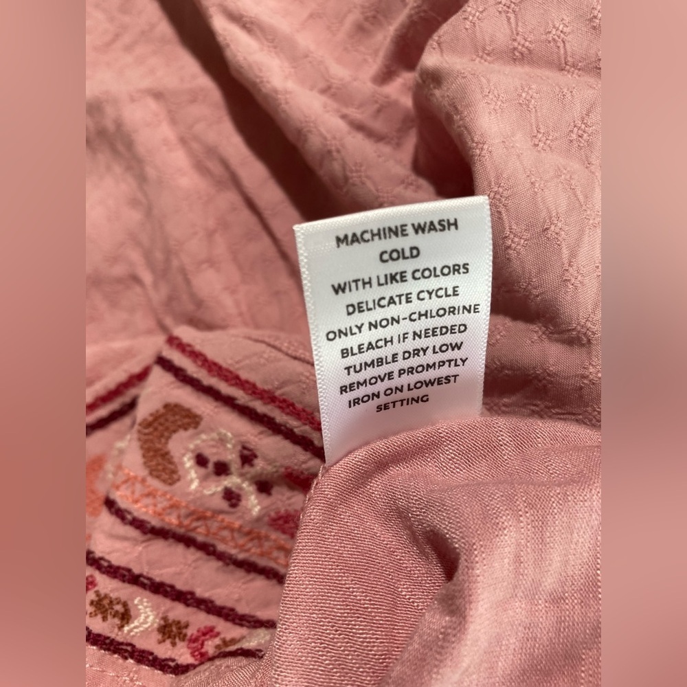 NEW Size XL Nurture by Westbound Woven V-Neck 3/4 Sleeve Blouse Orchid Pink $69 - Picture 6 of 10